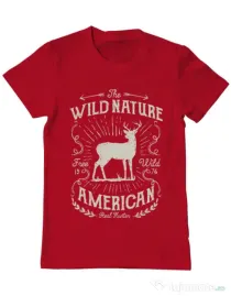Tricou ADLER barbat Wild Nature Rosu