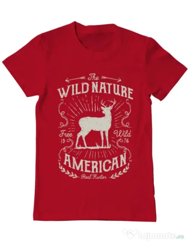 Tricou ADLER barbat Wild Nature Rosu