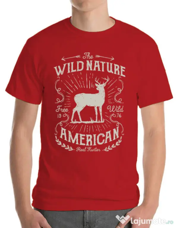 Tricou ADLER barbat Wild Nature Rosu