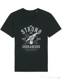 Tricou STANLEY STELLA barbat Be Strong and Courageous Negru