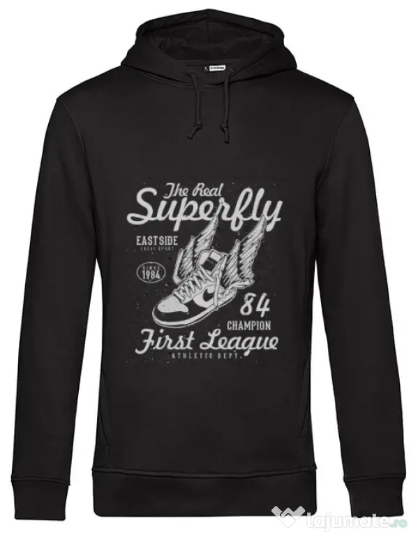 Hoodie barbat cu gluga Superfly Negru