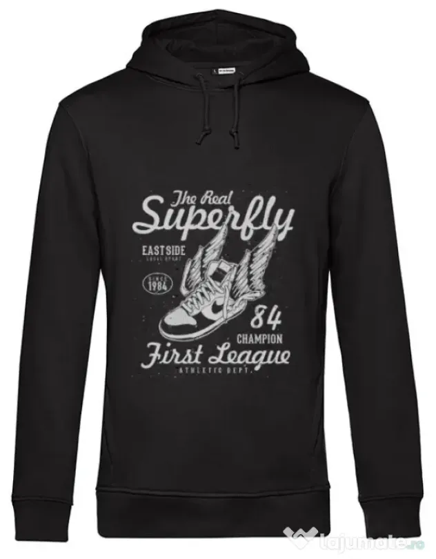Hoodie barbat cu gluga Superfly Negru