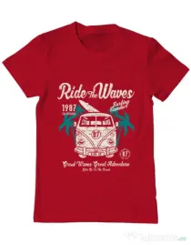 Tricou ADLER barbat Ride The Waves Rosu
