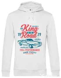 Hoodie barbat cu gluga King Of The Road Alb