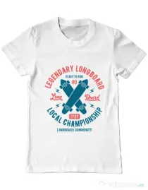 Tricou ADLER barbat Legendary Longboard Alb