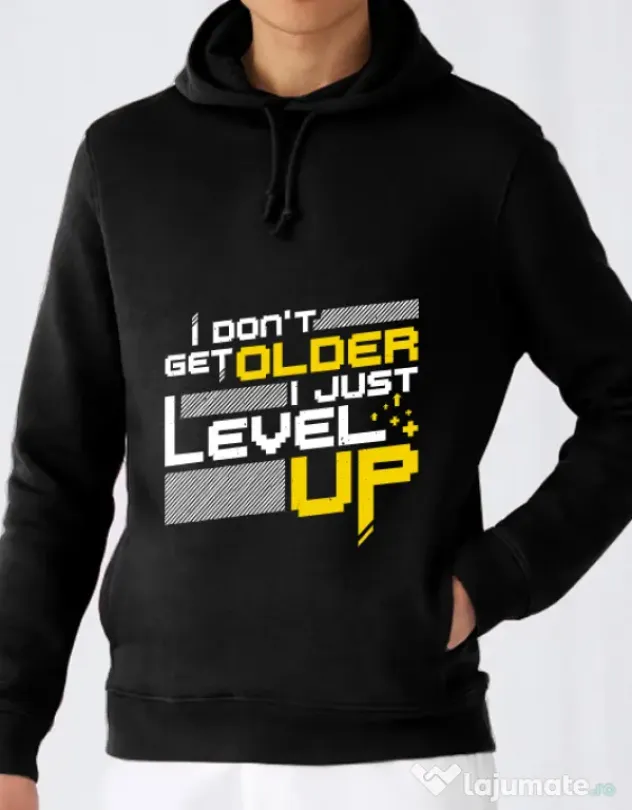 Hoodie barbat cu gluga I dont get older Negru