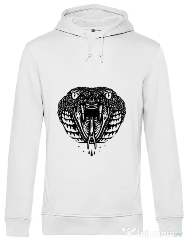 Hoodie barbat cu gluga Viper Alb