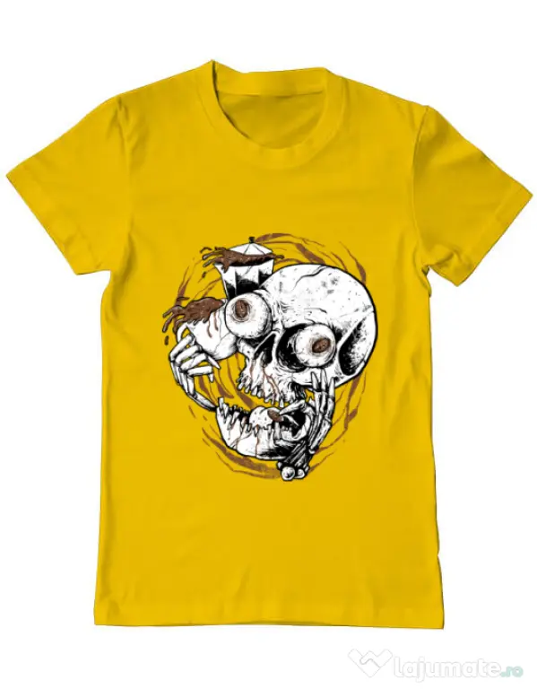 Tricou ADLER barbat Coffee Addict Galben