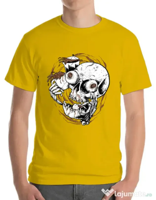 Tricou ADLER barbat Coffee Addict Galben