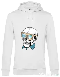 Hoodie barbat cu gluga Skull Holiday Alb