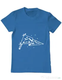 Tricou ADLER barbat Camp Flag Albastru azuriu