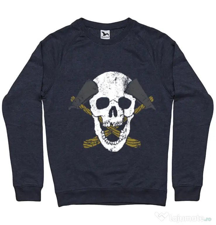 Bluza ADLER barbat Skull Axe Denim inchis