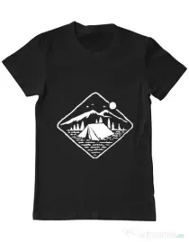 Tricou ADLER barbat Camp Mode ON Negru