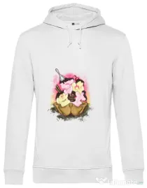Hoodie barbat cu gluga sweet ice cream lettering Alb