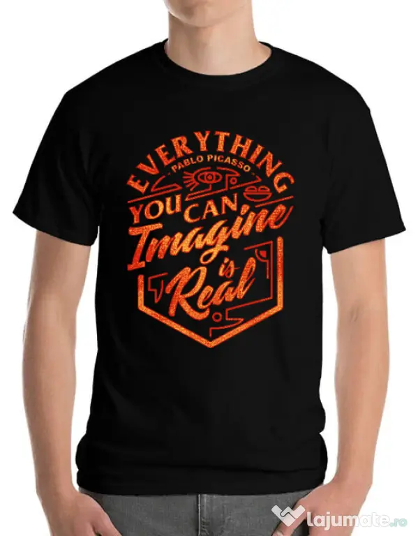 Tricou ADLER barbat Everything You Can Imagine is Real Negru
