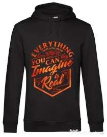Hoodie barbat cu gluga Everything You Can Imagine is Real Negru