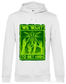 Hoodie barbat cu gluga High zombies Alb