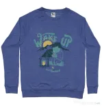 Bluza ADLER barbat Wake up and drink a coffee Albastru melanj