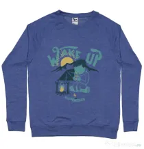 Bluza ADLER barbat Wake up and drink a coffee Albastru melanj