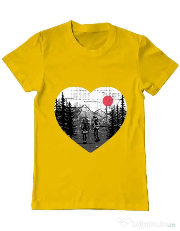 Tricou ADLER barbat Hike and Love Galben