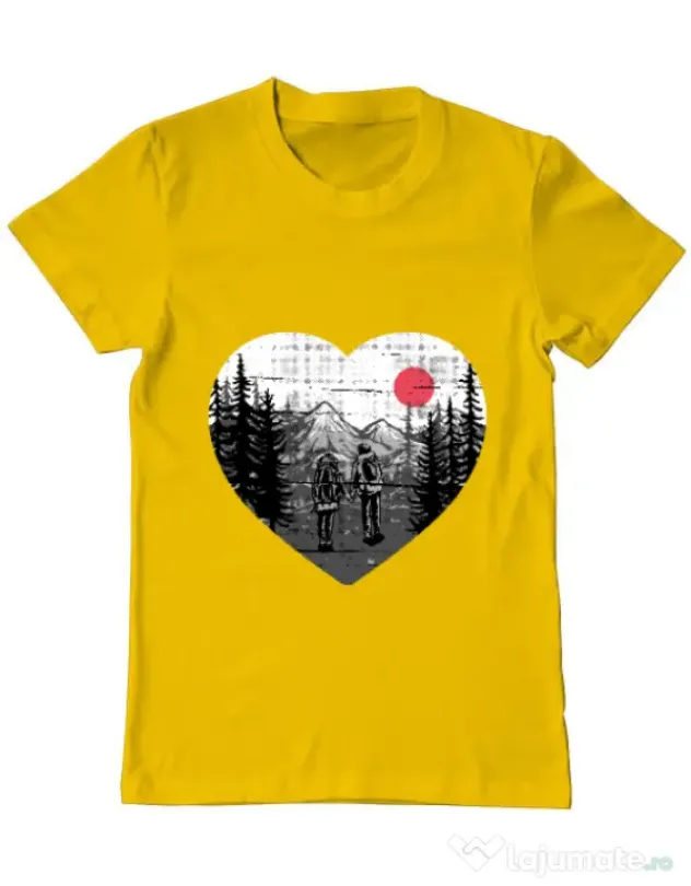 Tricou ADLER barbat Hike and Love Galben