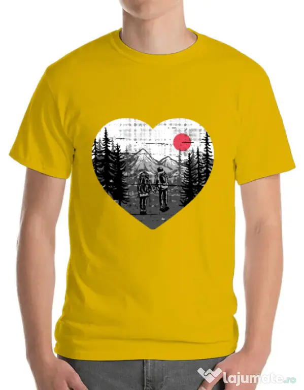 Tricou ADLER barbat Hike and Love Galben