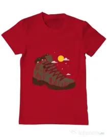 Tricou ADLER barbat Adventure Boot Rosu