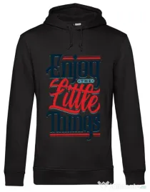 Hoodie barbat cu gluga Enjoy The Little Things Negru