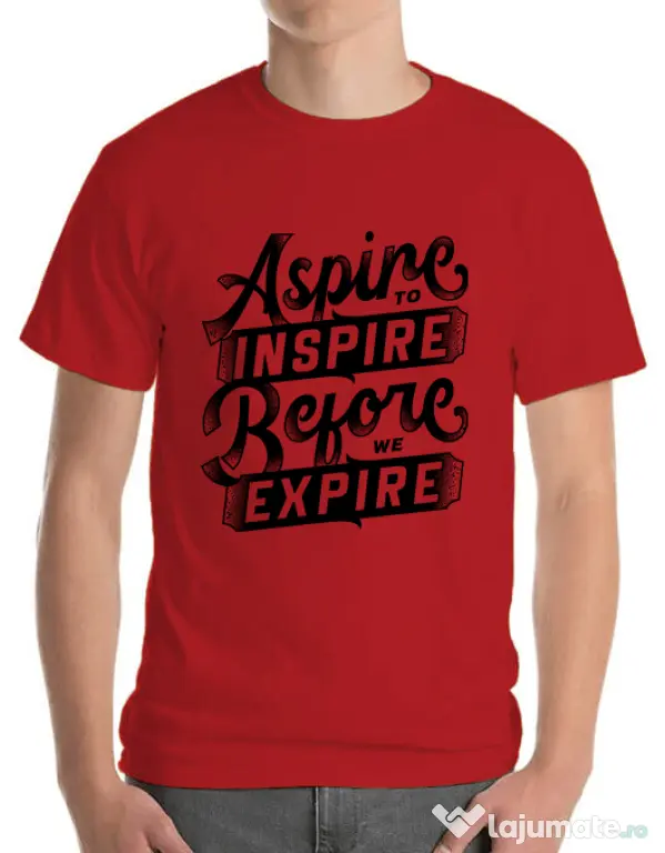 Tricou ADLER barbat Aspire To Inspire Before We Expire Rosu