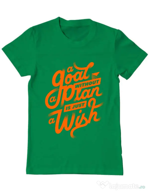 Tricou ADLER barbat A Goal Without a Plan is Just a Wish Verde mediu