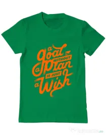 Tricou ADLER barbat A Goal Without a Plan is Just a Wish Verde mediu