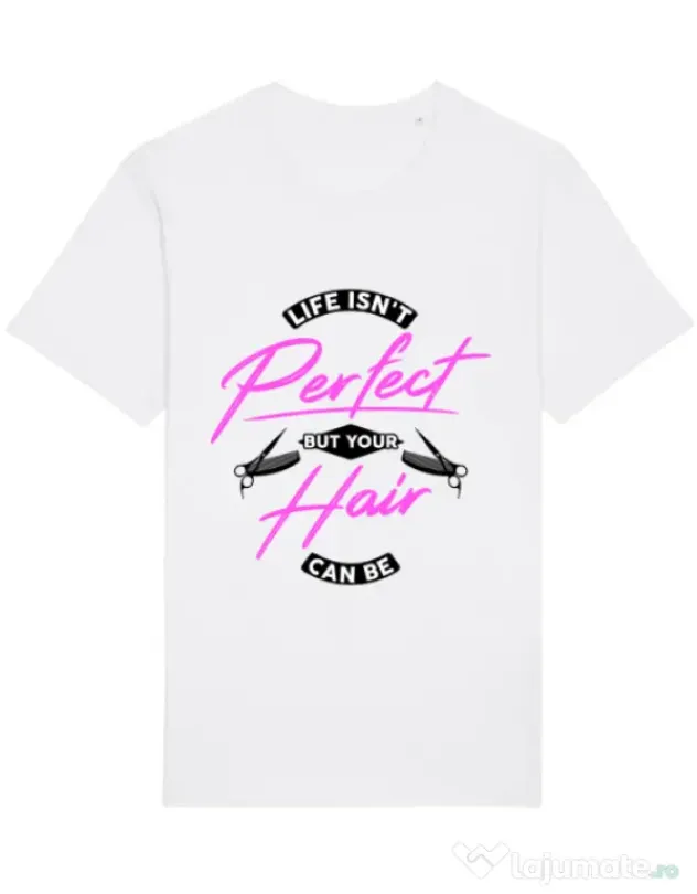 Tricou STANLEY STELLA barbat Life isnt perfect Alb