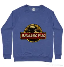 Bluza ADLER barbat Jurassic Pug Albastru melanj