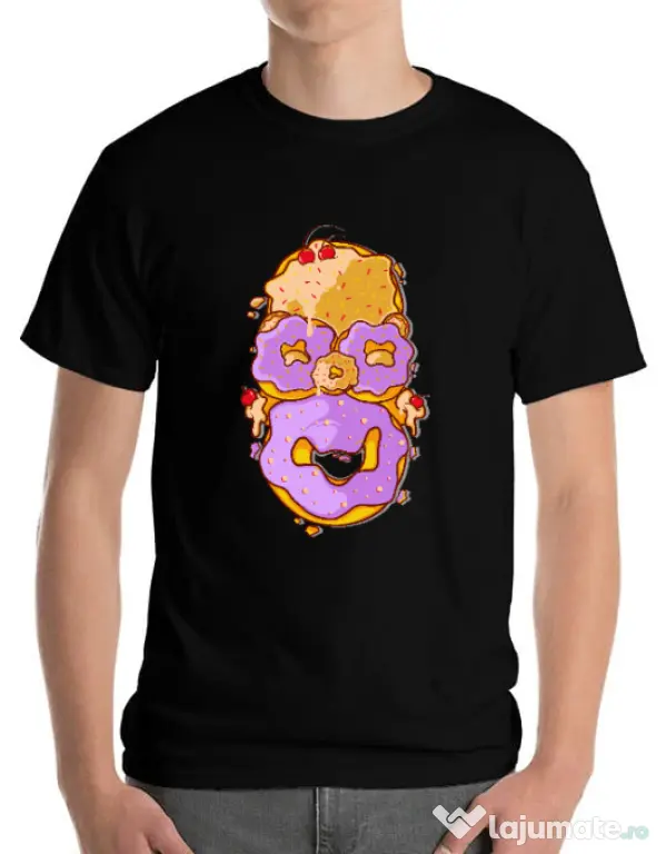 Tricou ADLER barbat Homer Donut Negru