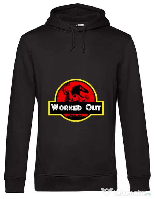 Hoodie barbat cu gluga Worked Out Negru