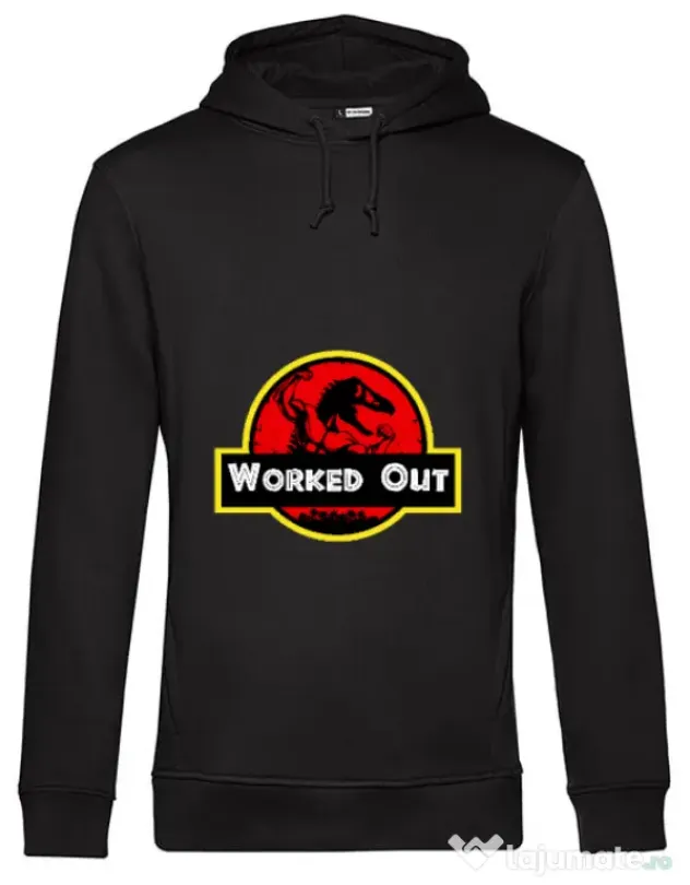 Hoodie barbat cu gluga Worked Out Negru