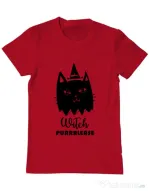 Tricou ADLER barbat Witch Purrrlease Rosu