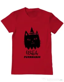 Tricou ADLER barbat Witch Purrrlease Rosu