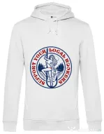 Hoodie barbat cu gluga SUPPORT YOUR LOCAL HOOKERS Alb