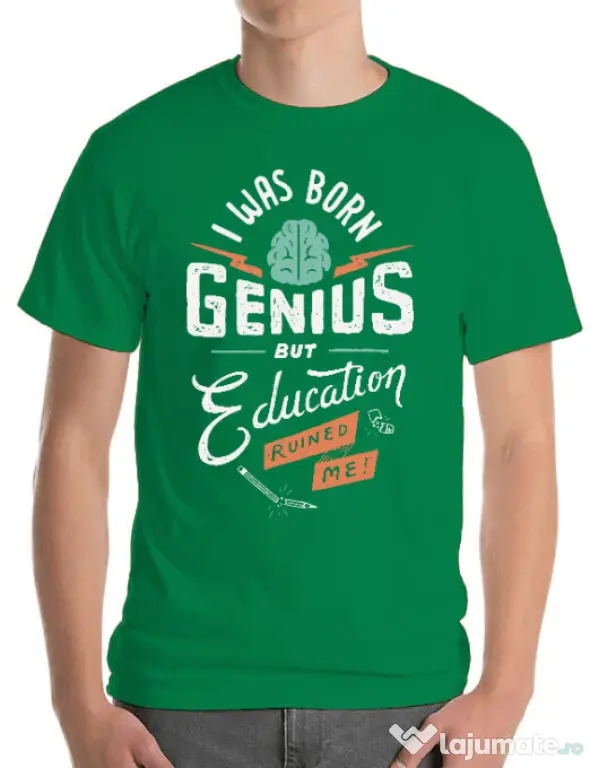 Tricou ADLER barbat Born Genius Verde mediu