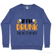 Bluza ADLER barbat Take me to my wife Albastru melanj