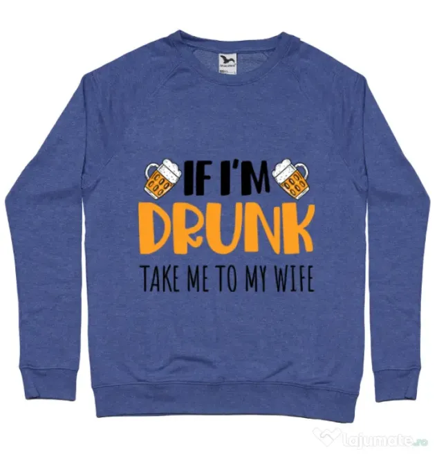 Bluza ADLER barbat Take me to my wife Albastru melanj