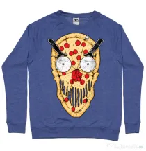 Bluza ADLER barbat Pizza skull Albastru melanj