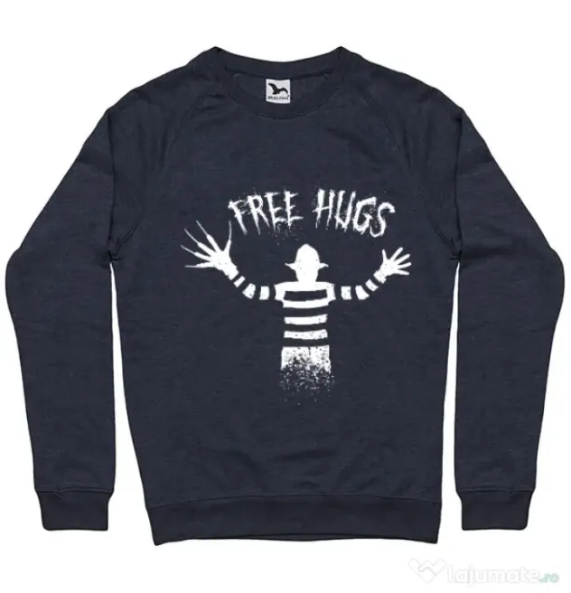 Bluza ADLER barbat Free hugs Denim inchis