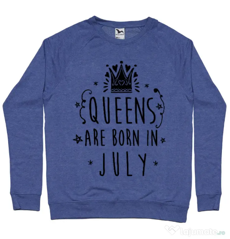 Bluza ADLER barbat Queens are born in July Albastru melanj