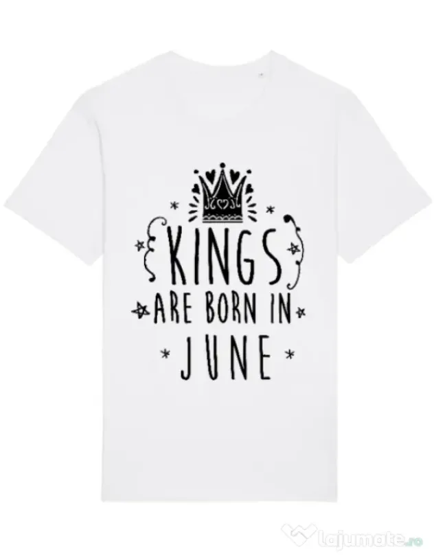 Tricou STANLEY STELLA barbat Kings are born in June Alb