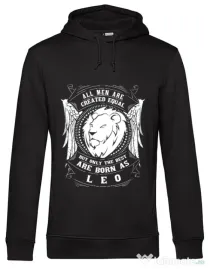 Hoodie barbat cu gluga The best men are born as Leo Negru