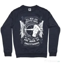 Bluza ADLER barbat The best men are born as Sagittarius Denim inchis
