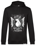 Hoodie barbat cu gluga The best men are born as Taurus Negru