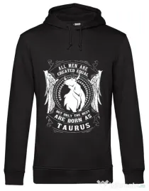 Hoodie barbat cu gluga The best men are born as Taurus Negru
